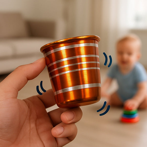 Stainless Steel Glass with Bell Sound for Kids Boys Girls  Juice Musical Toy Glass